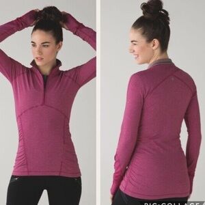 Lululemon Kris  cross 1/2 zip tonkie stripes top size 4 active wear workout gym